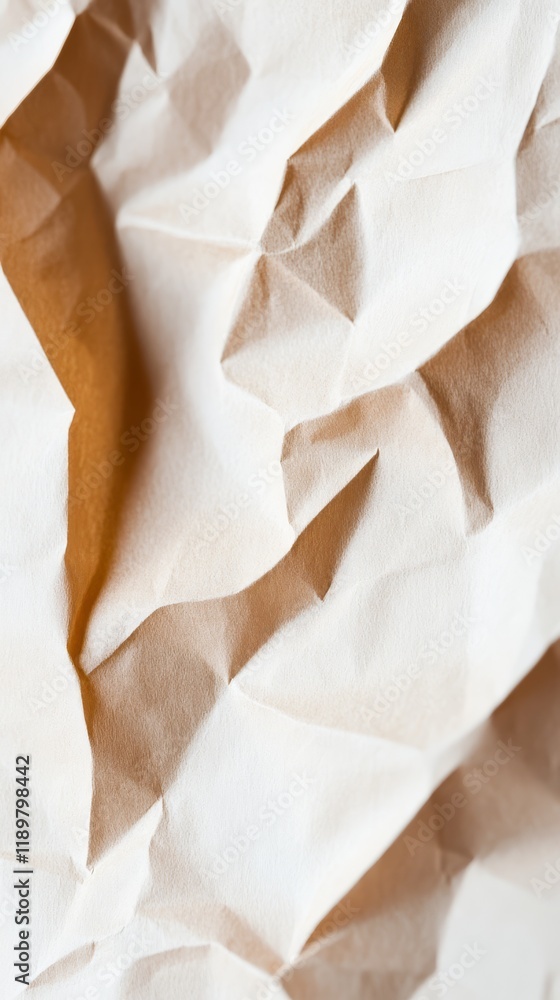 Obraz premium close up of crumpled recycled paper texture with space for text and copy.