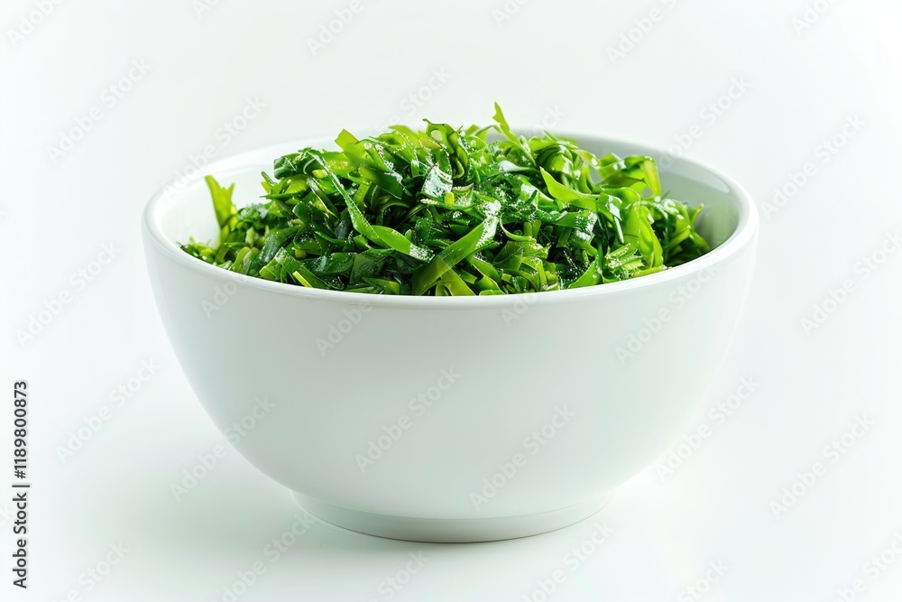 Ultra Quality Picture of Bowl with Tasty Seaweed Salad on White Background Ultra Quality Picture of Bowl with Tasty Seaweed Salad on White Background