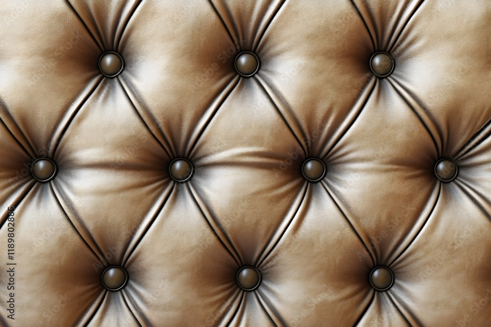 Fototapeta premium Tufted Leather Upholstery Texture with Button Detail