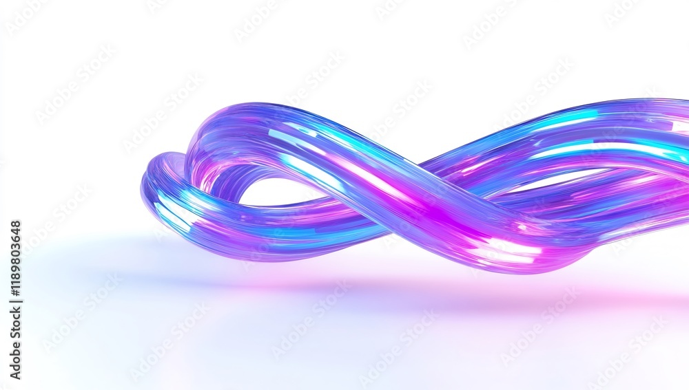 Abstract iridescent swirl, flowing design, white background, modern art, website banner Abstract iridescent swirl, flowing design, white background, modern art, website banner