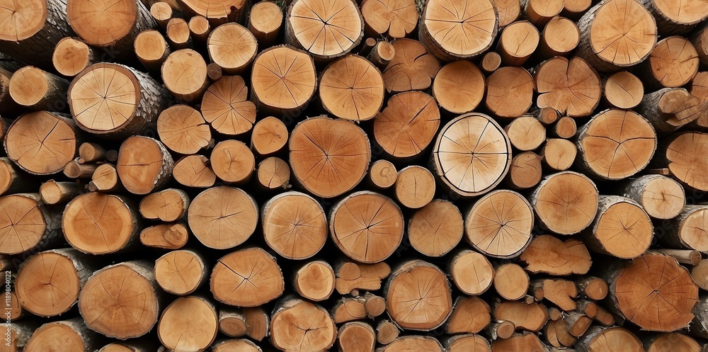 Natural pile of wood logs background arranged in a symmetrical stack. Highlighting organic patterns. Perfect for industrial and decorative use Natural pile of wood logs background arranged in a symmetrical stack. Highlighting organic patterns. Perfect for industrial and decorative use