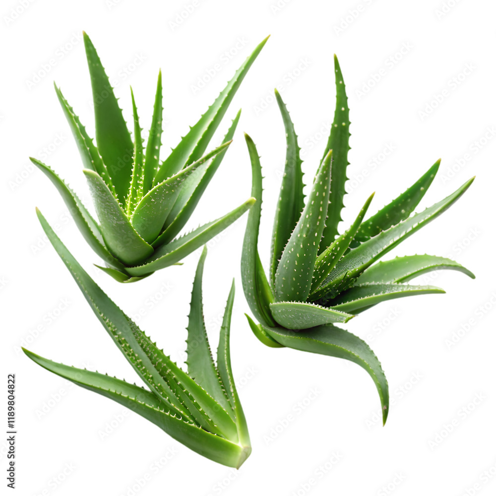 Obraz premium Alovera on transparent isolated background