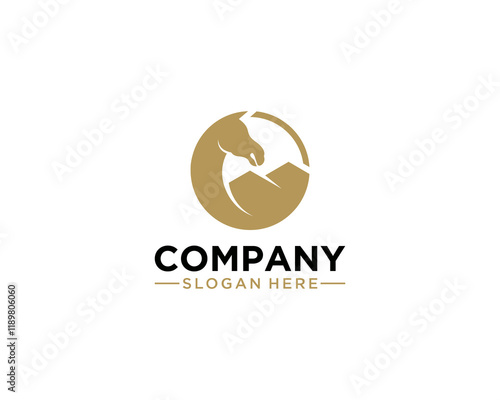 Camel and mountain logo