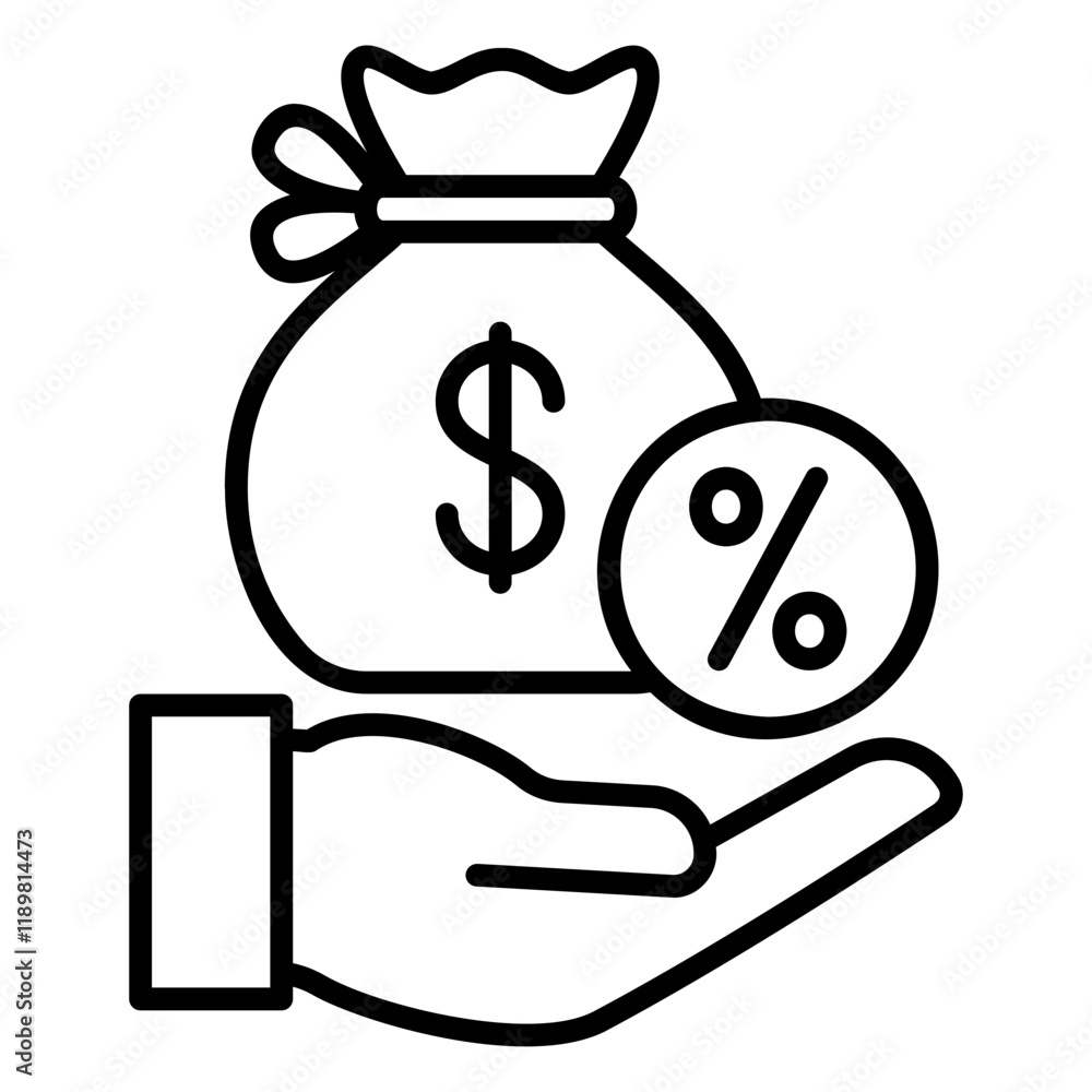 Debt or loan icon to support business and finance Debt or loan icon to support business and finance