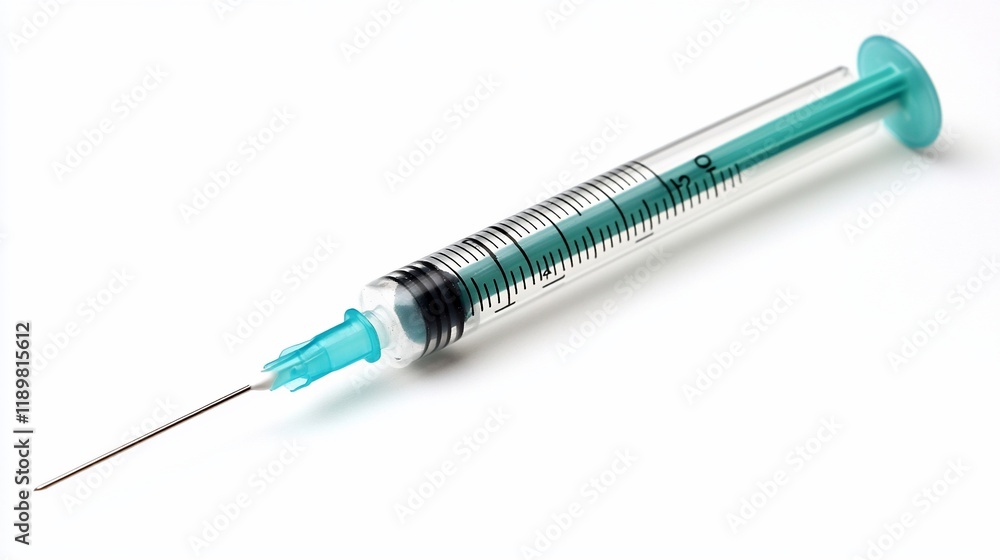 Fototapeta premium Medical Syringe on White Background
