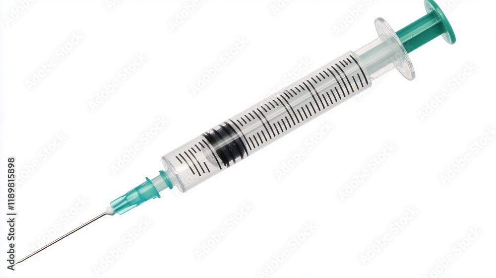 Medical Syringe: A Close-Up View of a Sterile Disposable Syringe Medical Syringe: A Close-Up View of a Sterile Disposable Syringe