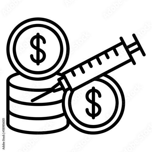 Financial stimulus icon to overcome economic crisis