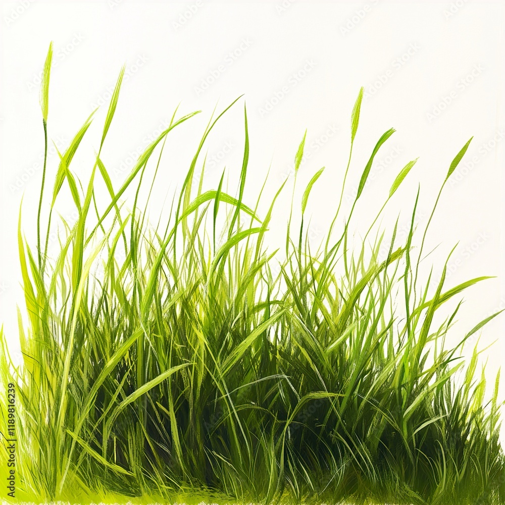 Obraz premium Vibrant Green Grass Meadow: Lush Spring Nature Scene