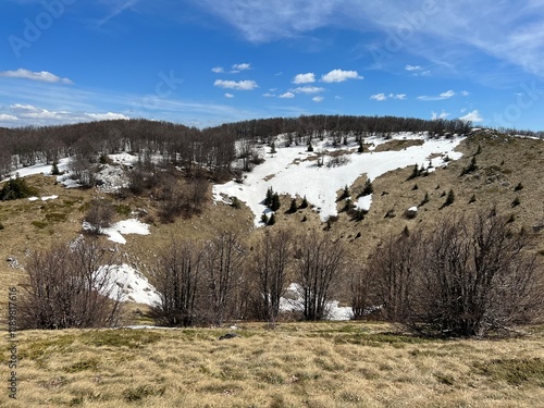 The last remnants of spring snow after a long and harsh mountain winter - Northern Velebit National Park, Croatia (Posljednji proljetni ostaci snijega nakon duge i oštre zime - NP Sjeverni Velebit) photo