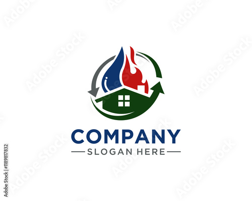 HVAC logo with water drop concept