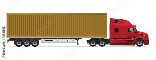 truck side view Vector white auto Cargo empty 3d grey big large box euro car new euro road work haul motor fast white send sending semi ship giga factory hybrid eco zero emission
