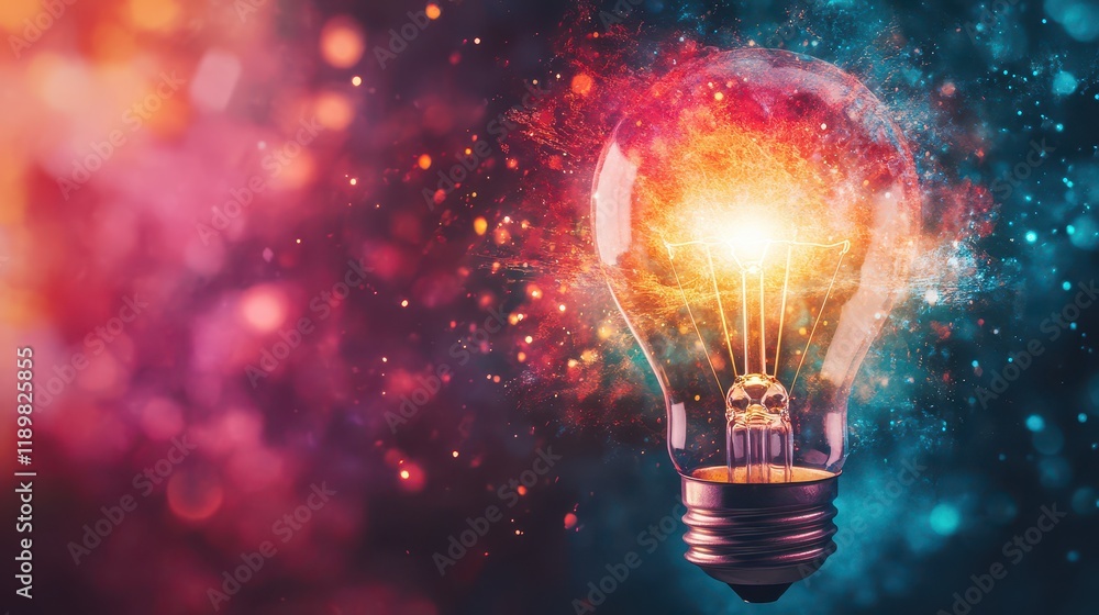 A vibrant illustration representing the concept of a bright idea and creative thinking. A vibrant illustration representing the concept of a bright idea and creative thinking.