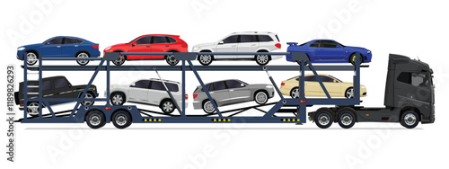icon logo sign truck ship long tow semi load road over haul lorry cargo stack new car flat work carrier side view art heavy vector cars auto carry lift buy sale order route drive
