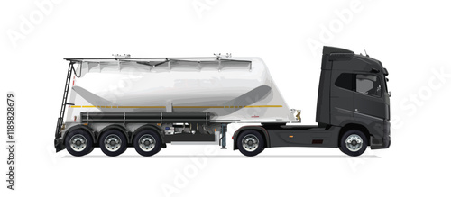 icon logo sign Dry bulk truck side view vector auto semi empty 3d grey big large white tank car new euro work haul motor fast send sending giga factory hybrid eco zero emission
