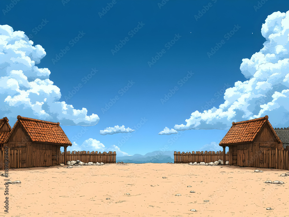 Village Landscape Illustration Village Landscape Illustration