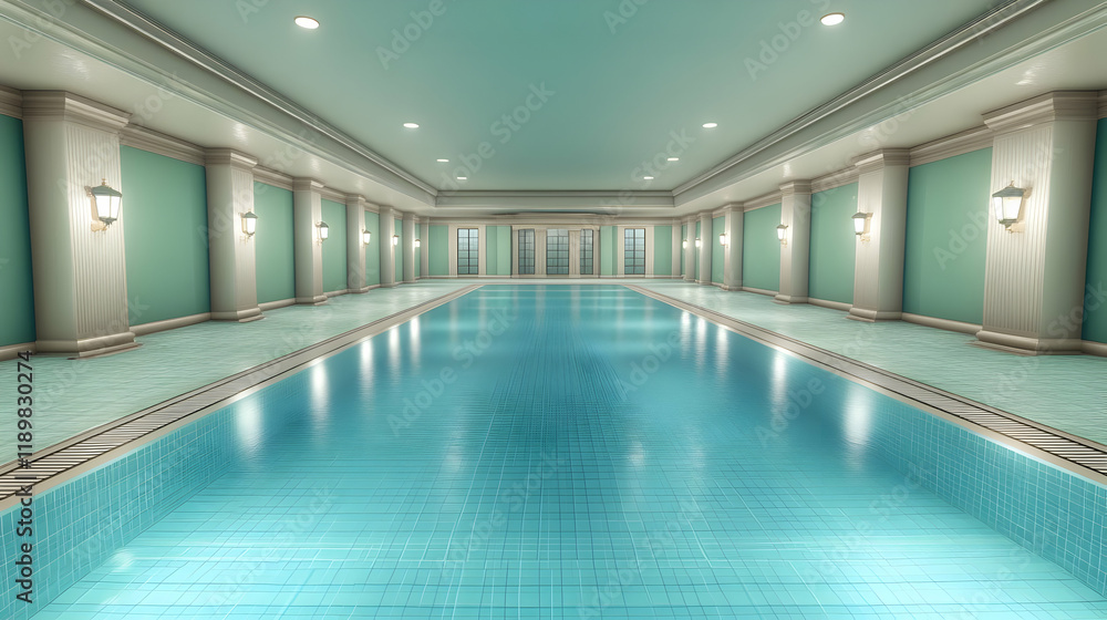 Indoor Pool 3D Render