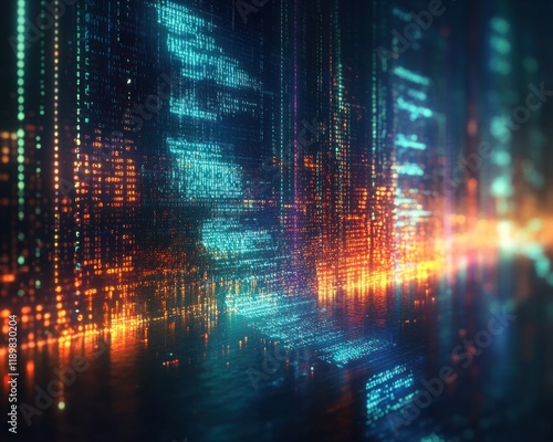 Wallpaper Mural Futuristic Digital Landscape Code Abstract Technology Background for Software Development and Programming Torontodigital.ca