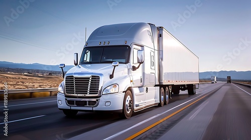 Truck on the road in the desert
