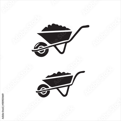 wheelbarrow isolated on white background