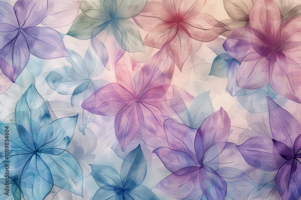 A soft, ethereal pattern of translucent flowers in pastel hues, creating a tranquil backdrop. A soft, ethereal pattern of translucent flowers in pastel hues, creating a tranquil backdrop.
