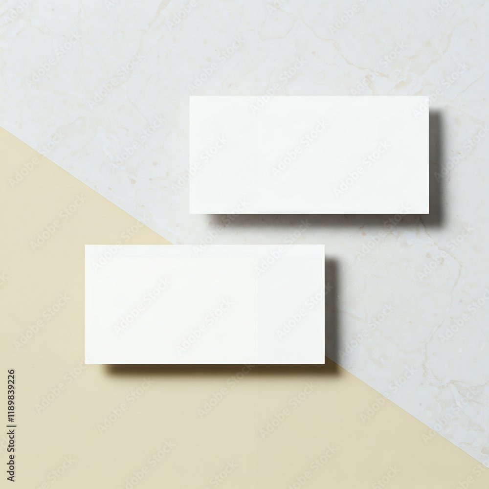 Blank Business Cards on Beige Fabric Blank Business Cards on Beige Fabric
