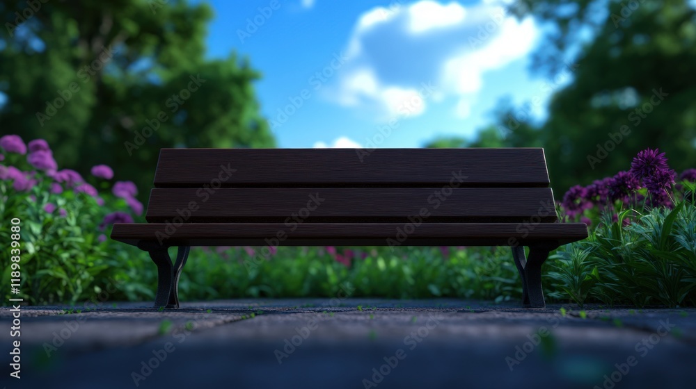 Serene Park Bench: A Moment of Tranquility Serene Park Bench: A Moment of Tranquility