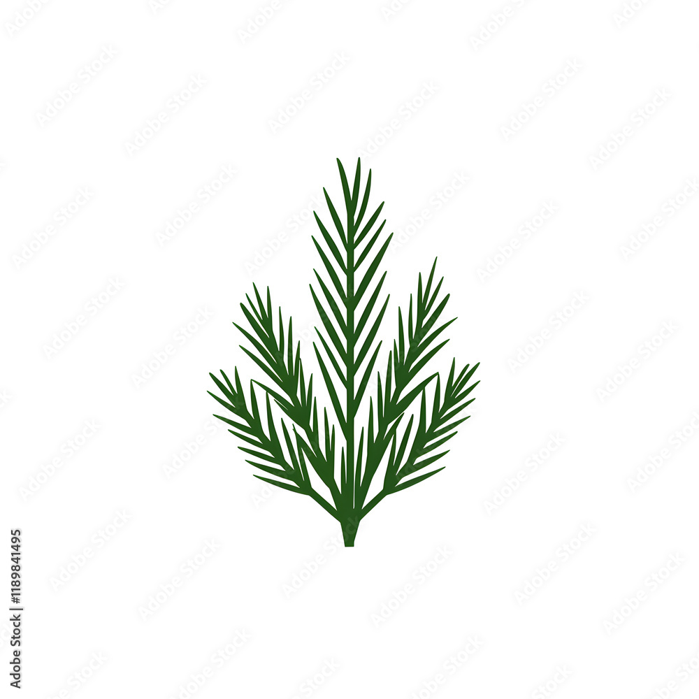 Flat Vector Design of Pine Needles in a Simple, Elegant Form Flat Vector Design of Pine Needles in a Simple, Elegant Form