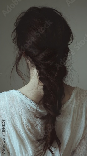 Long Brown Hair Braid: A Simple and Elegant Hairstyle photo