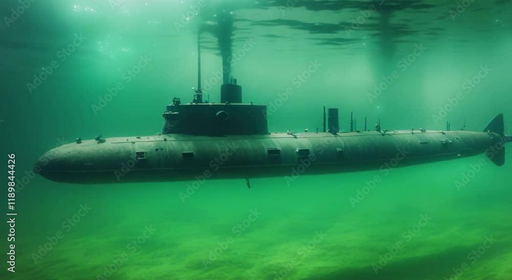 Murky Green Depths: A Submarine in an Eerie Silent Lake Murky Green Depths: A Submarine in an Eerie Silent Lake