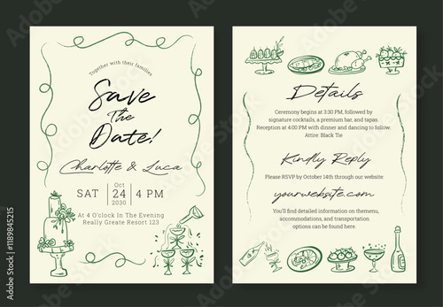 Whimsical Minimalist Wedding Invitation Soft and Delicate Touch For Romantic Celebrations