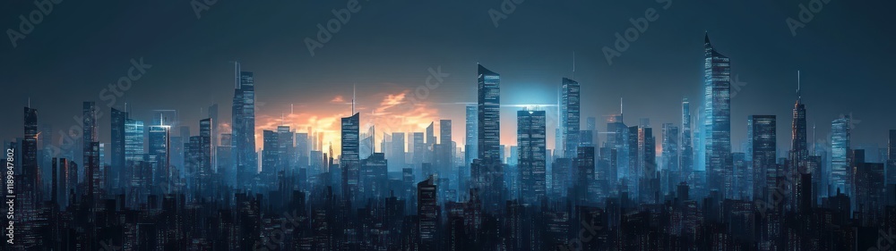 Futuristic City Skyline Night Neon Lights Cyberpunk 3D Rendering Futuristic City Skyline Night Neon Lights Cyberpunk 3D Rendering