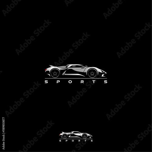 Exotic car logo with silver color