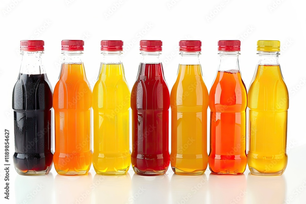 Detailed Visual of Assorted of Fruit Juice Into Bottle Isolated on White Background Detailed Visual of Assorted of Fruit Juice Into Bottle Isolated on White Background