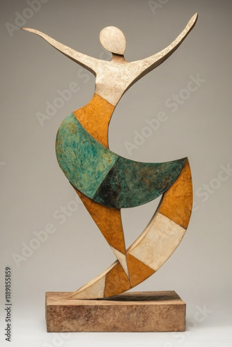 Artistic sculpture, A dynamic metal sculpture depicting a dancer mid-spin, showcasing high fidelity and intricate design, perfect for art and decor themes.