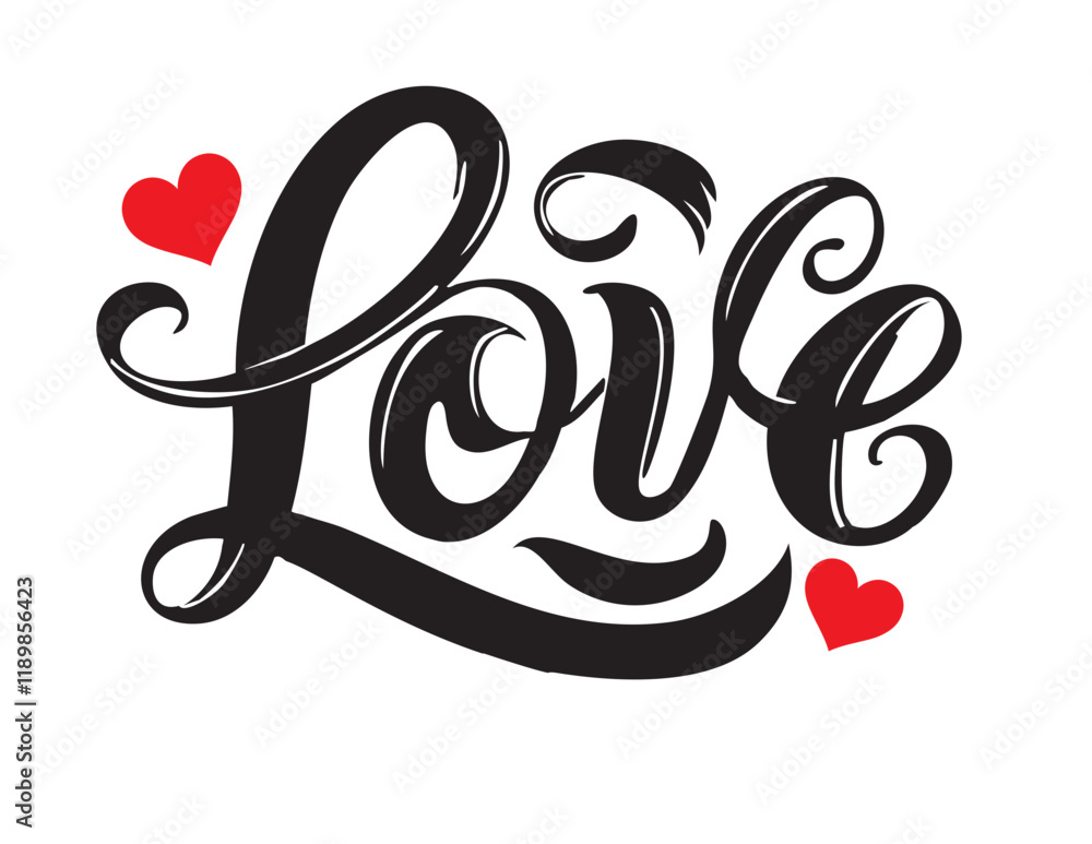 LOVE. Calligraphy text, Lettering vector illustration for for Valentine's Day, poster, card, banner valentine day, wedding. Love text logo. Hand drawn typography word - love with doodle heart. Print LOVE. Calligraphy text, Lettering vector illustration for for Valentine's Day, poster, card, banner valentine day, wedding. Love text logo. Hand drawn typography word - love with doodle heart. Print