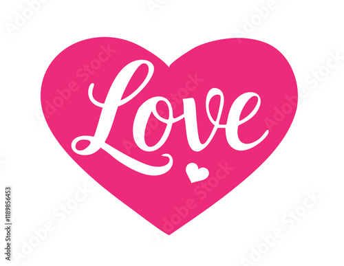 LOVE. Calligraphy, Lettering vector illustration for  for Valentine's Day, poster, card, banner valentine day, wedding. Love text logo. Hand drawn typography word - love with doodle heart. Print 