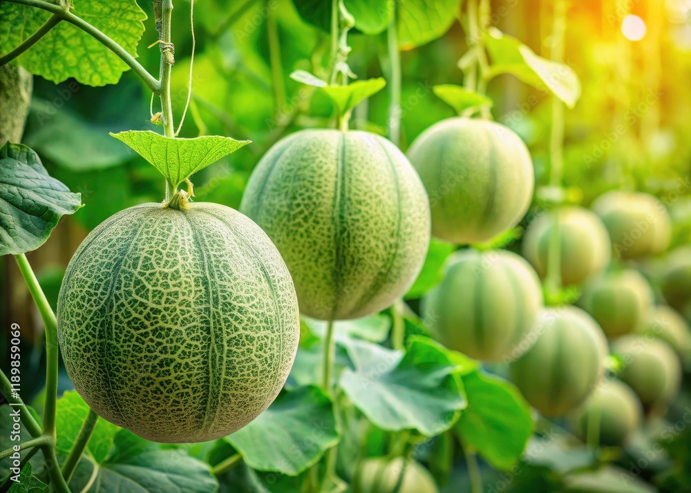 Japanese Green Melon, Cantaloupe Melon, Premium Japanese Melon, Sweet Melon, Summer Fruit, Japanese Produce,  High-Quality Melon