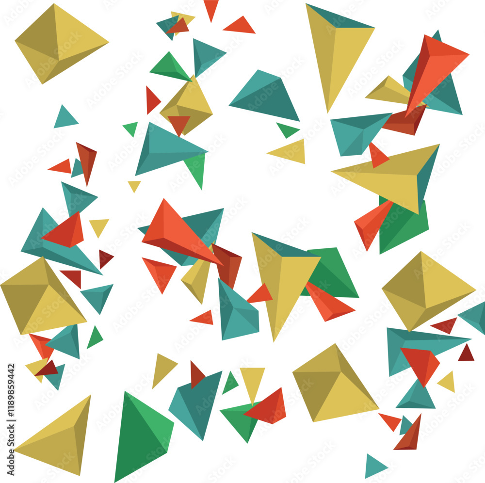 Abstract geometric pattern with red, green, blue and yellow triangles on a white background. Abstract geometric pattern with red, green, blue and yellow triangles on a white background.