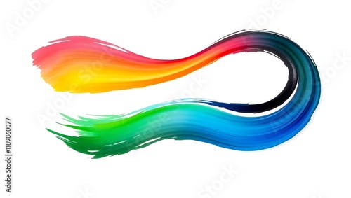 3d Brushstroke different color gradient texture brush  white background