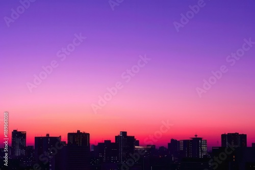 Wallpaper Mural A vibrant urban sunset silhouetting city buildings against a gradient sky. Torontodigital.ca