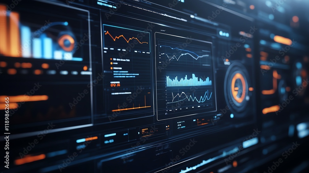 Data Analytics Dashboard Displaying Real-Time Statistics and Trends in a Modern Digital Workspace Environment Data Analytics Dashboard Displaying Real-Time Statistics and Trends in a Modern Digital Workspace Environment