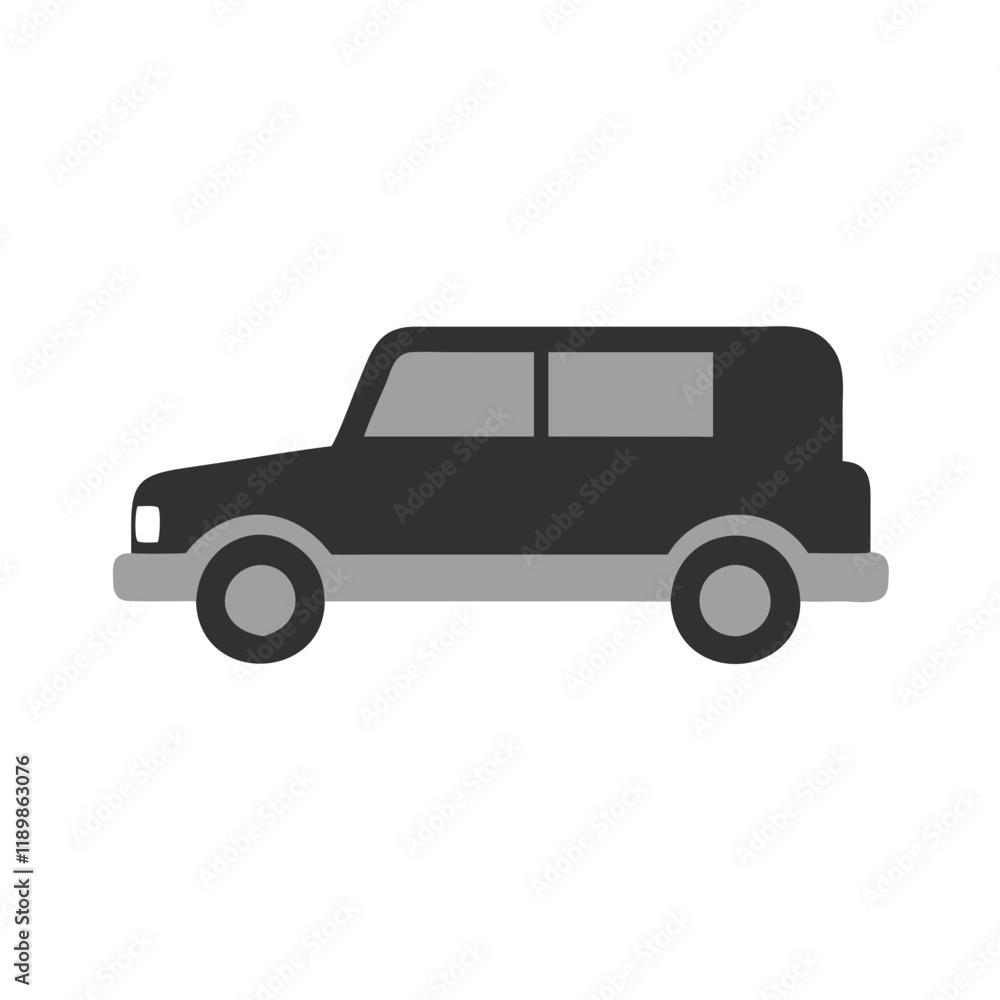 Fototapeta premium Gray Hearse Icon 