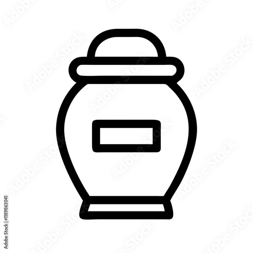 Funeral Urn Icon with Ashes Representing Cremation 