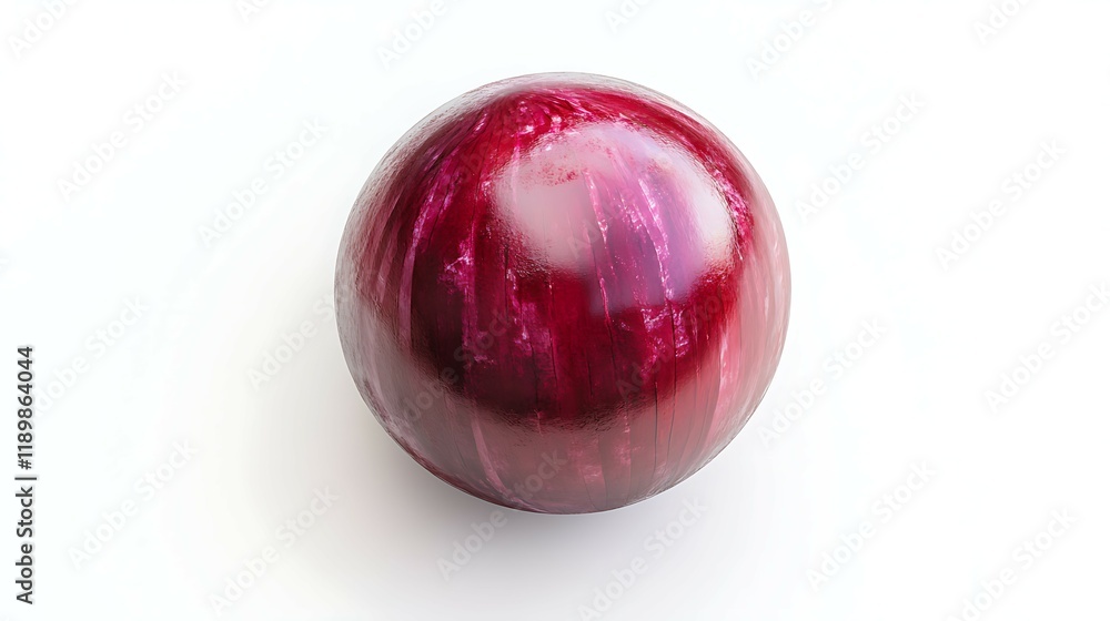 Obraz premium A perfect slice of red onion isolated on white background