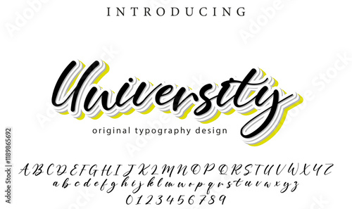 University Font Stylish brush painted an uppercase vector letters, alphabet, typeface