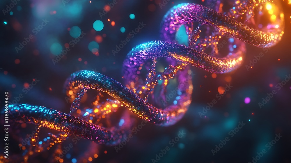 Glowing DNA Helix Abstract Glowing DNA Helix Abstract