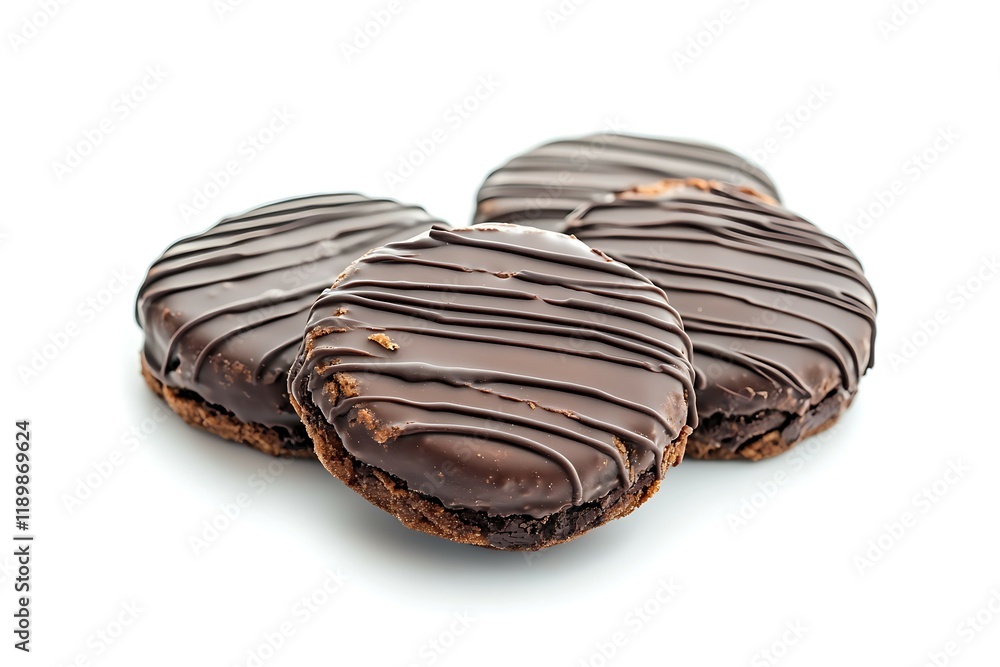 custom made wallpaper toronto digitalChocolate cookies isolated on white background. Clipping path included.