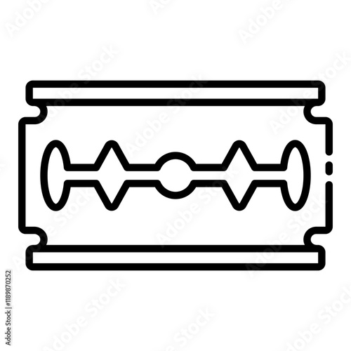 Straight razor blade outline icon representing a classic barber tool