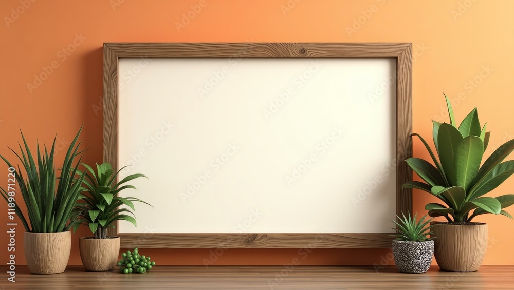 A clean fire gradient background offers a blank wooden signage board with ample space for text A clean fire gradient background offers a blank wooden signage board with ample space for text