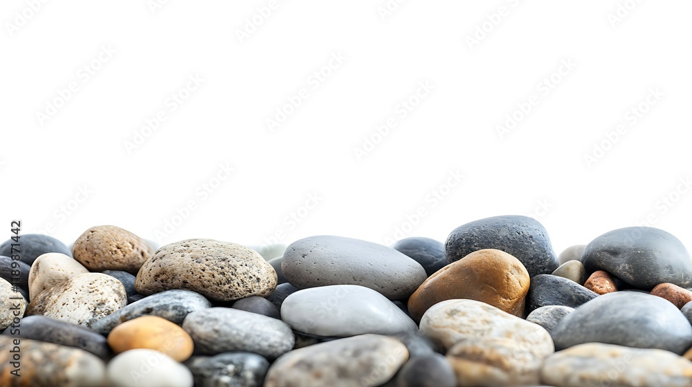 Pile of gray stones on a white background Pile of gray stones on a white background